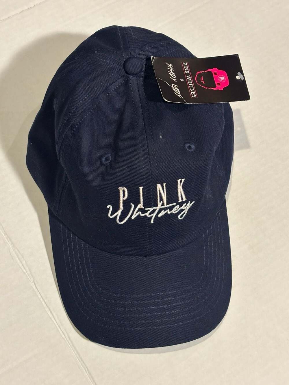 NWT Shady Rays x Pink Whitney Navy Blue Embroidered Dad Hat Adjustable With Tag